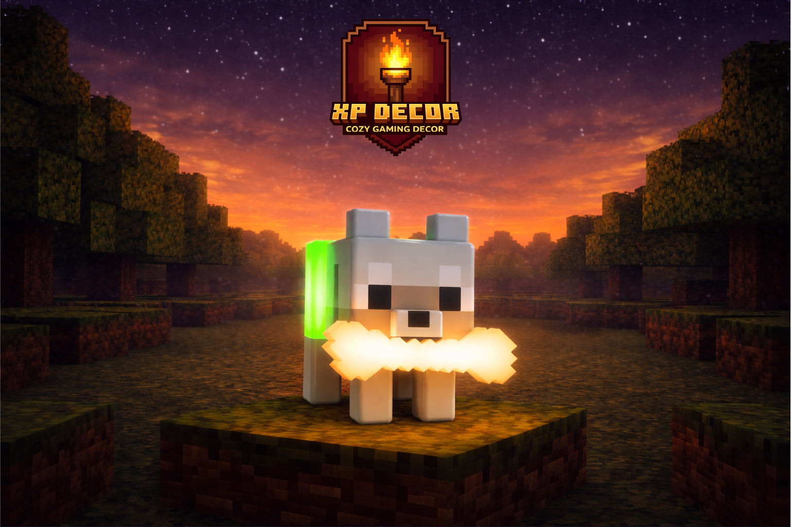 Minecraft Dual-Glow Wolf Desk Lamp