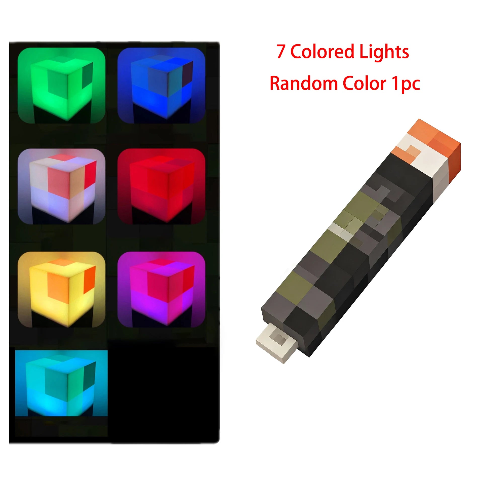 Glow-Stick Pixel Keychain