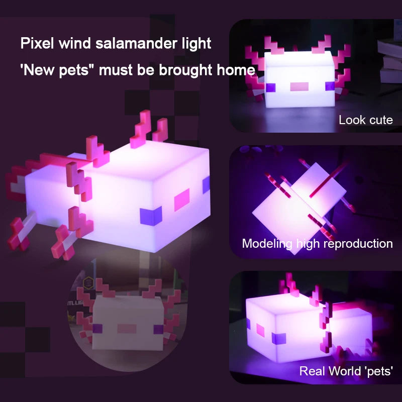 Pixel Axolotl LED: 5-Color Mood Light