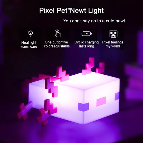 Pixel Axolotl LED: 5-Color Mood Light