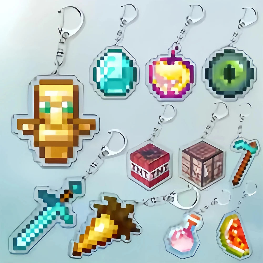 Pixel Item Acrylic Keychains