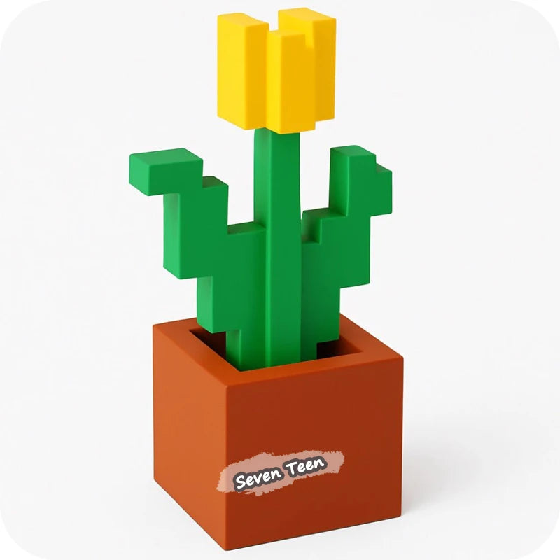 Pixel Tulip Flower: Desktop Decor