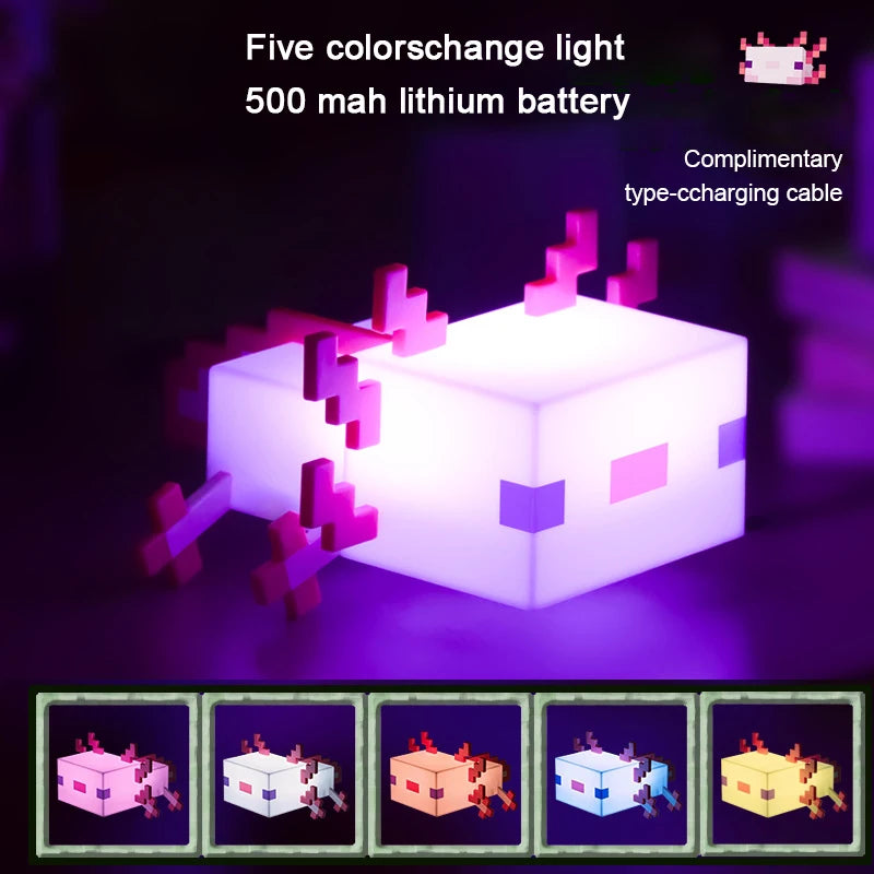 Pixel Axolotl LED: 5-Color Mood Light